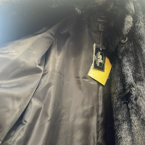 Dennis Basso Faux Mink COAT Black Mid-length Coat, Size 1X NEW W/Tags - Picture 6 of 8